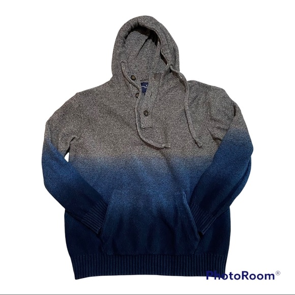 American Eagle Outfitters Other - 🦅American Eagle Outfitters Gray and Blue Ombré Mens Hoodie Sweater Size Large